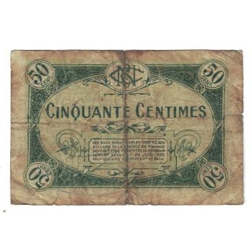 France, Nevers, 50 Centimes, 1920, VF(20-25), Pirot:90-18