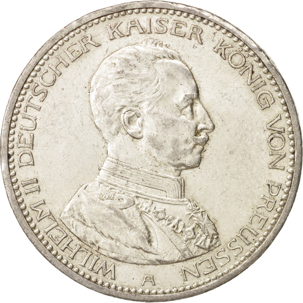 German States, PRUSSIA, Wilhelm II, 5 Mark, 1914, Berlin,AU(50-53), Silver,KM536