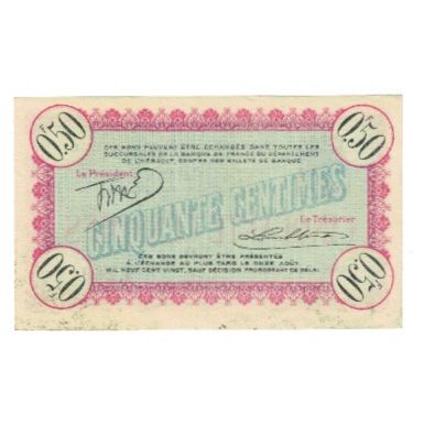 France, Cette (Sète)., 50 Centimes, 1915, Chambre de Commerce, AU(55-58)