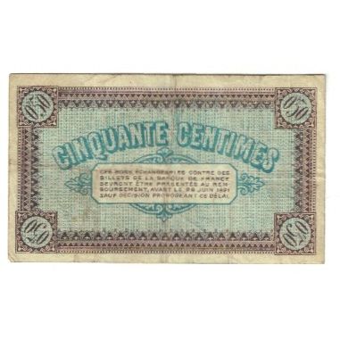 France, Chalon-s-/-Saône, Autun & Louhans, 50 Centimes, 1916, Chambre de