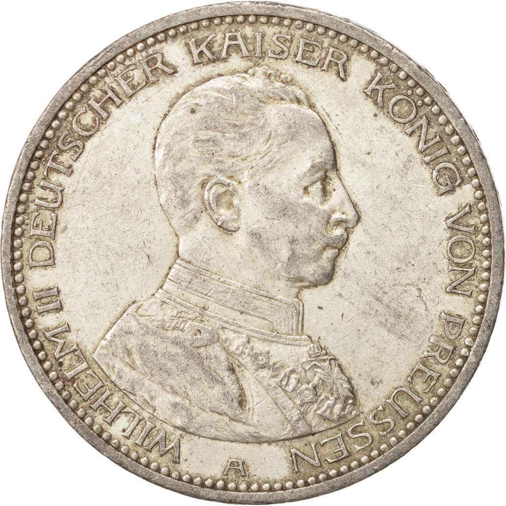 German States, PRUSSIA, Wilhelm II, 5 Mark, 1914, Berlin,AU(50-53), Silver,KM536