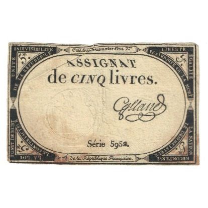 Frankreich, 5 Livres, 1793, 595A, S+, KM:A76, Lafaurie:171