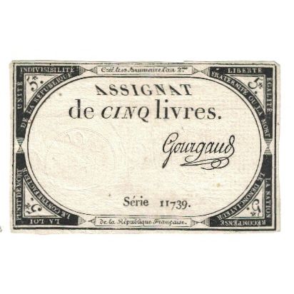 Frankreich, 5 Livres, 1793, Serie 11739, VZ, KM:A76, Lafaurie:171