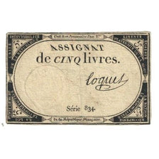 France, 5 Livres, 1793, SERIE 834, TB+, KM:A76, Lafaurie:171