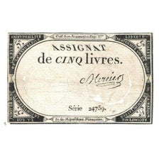 França, 5 Livres, 1793, SERIE 24759, EF(40-45), KM:A76, Lafaurie:171