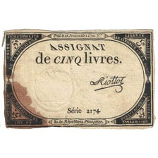 Francja, 5 Livres, 1793, SERIE 2174, VF(20-25), KM:A76, Lafaurie:171
