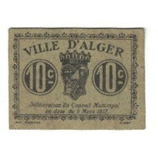 Banknote, Algeria, 10 Centimes, Chambre de Commerce, 1917, 1917-03-09, EF(40-45)