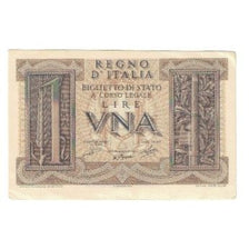 Banknote, Italy, 1 Lira, KM:26, AU(55-58)