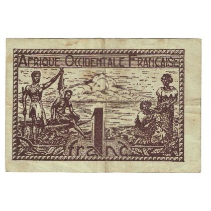 Banknote, French West Africa, 1 Franc, KM:34b, EF(40-45)