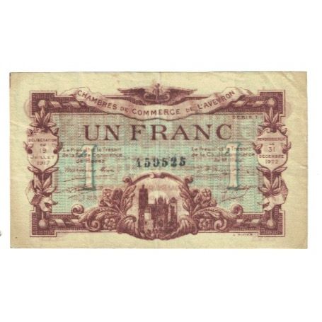 France, Rodez, 1 Franc, 1917, VF(20-25), Pirot:108-14