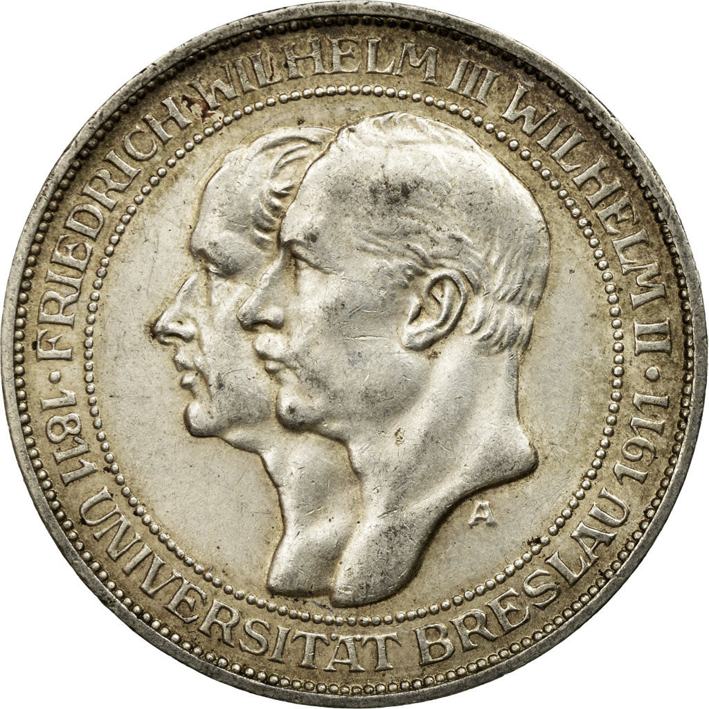 Coin, German States, PRUSSIA, Wilhelm II, 3 Mark, 1911, Berlin, AU(55-58)