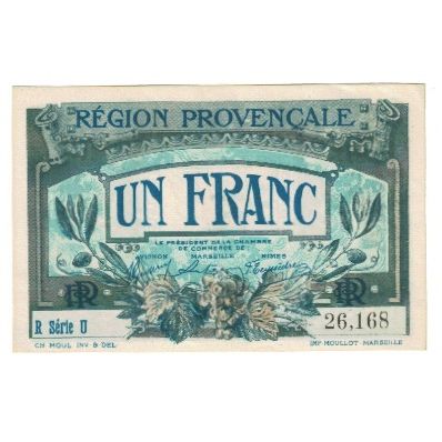 France, Région Provençale, 1 Franc, Chambre de commerce / Région Provençale