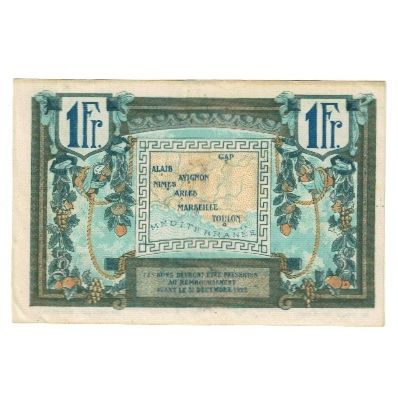 France, Région Provençale, 1 Franc, Chambre de commerce / Région Provençale