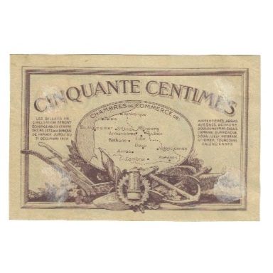 France, NORD-PAS DE CALAIS, 50 Centimes, 1918, TTB, Pirot:94-4