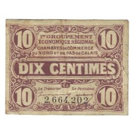 Francia, NORD-PAS DE CALAIS, 10 Centimes, MB, Pirot:94-2