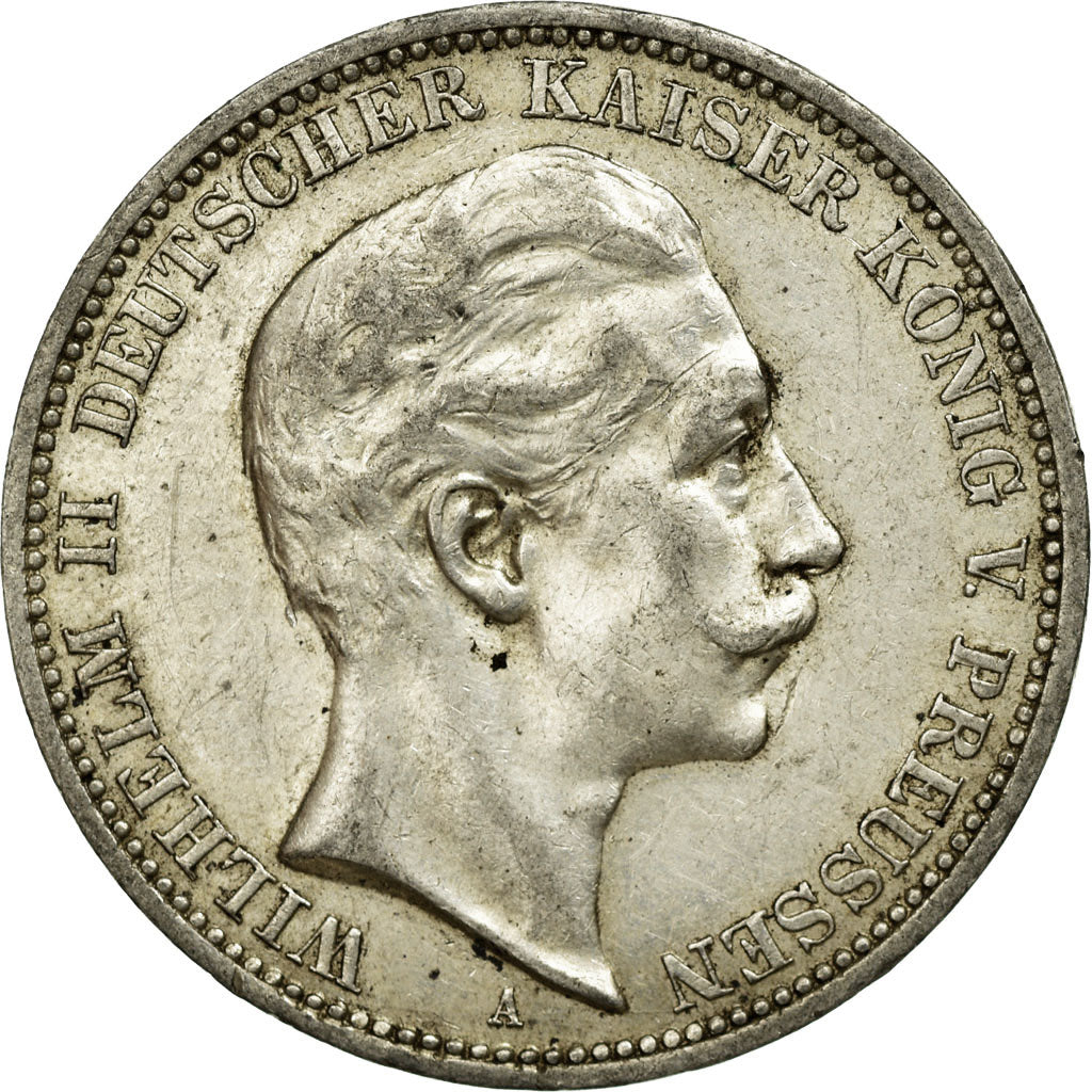 Coin, German States, PRUSSIA, Wilhelm II, 3 Mark, 1912, Berlin, AU(50-53)