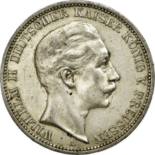 Coin, German States, PRUSSIA, Wilhelm II, 3 Mark, 1912, Berlin, AU(50-53)