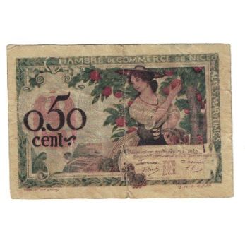 France, Nice, 50 Centimes, 1920, VF(20-25), Pirot:91-9