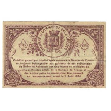 France, Guéret & Aubusson., 50 Centimes, 1915, Chambre de Commerce, EF(40-45)