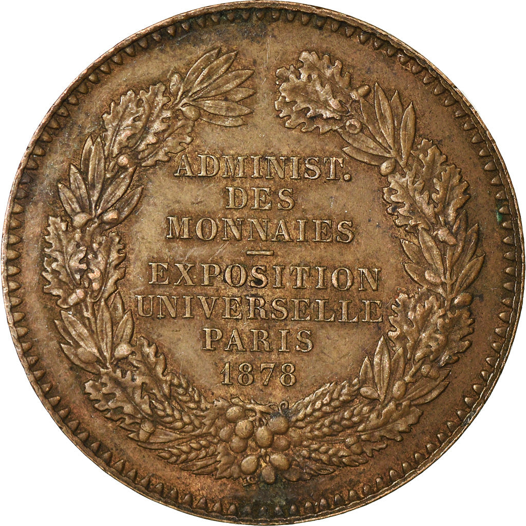 France, Medal, Exposition universelle de Paris, 1878, Barre, EF(40-45), Copper