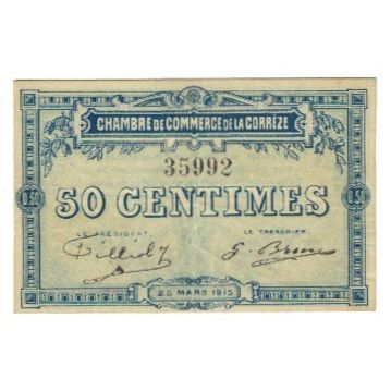 France, Brive, 50 Centimes, 1915, EF(40-45), Pirot:51-9