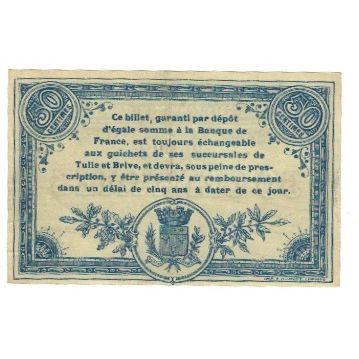 France, Brive, 50 Centimes, 1915, EF(40-45), Pirot:51-9