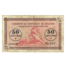 France, Belfort, 50 Centimes, 1918, Chambre de Commerce, EF(40-45), Pirot:23-48