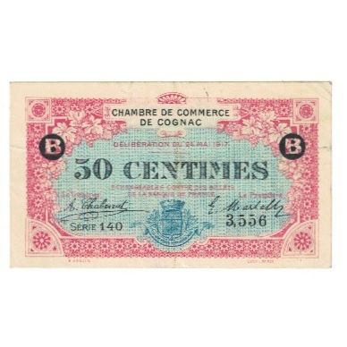 France, Cognac, 50 Centimes, 1916, EF(40-45), Pirot:49-3