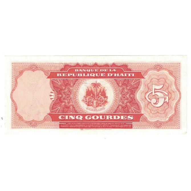 Banknote, Haiti, 5 Gourdes, 1985, Undated (1985), KM:241a, UNC(63)