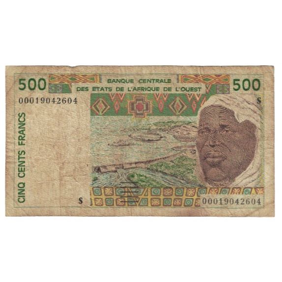 Banknote, West African States, 500 Francs, 1991, KM:710Ka, VF(20-25)