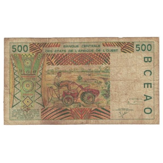Banknote, West African States, 500 Francs, 1991, KM:710Ka, VF(20-25)
