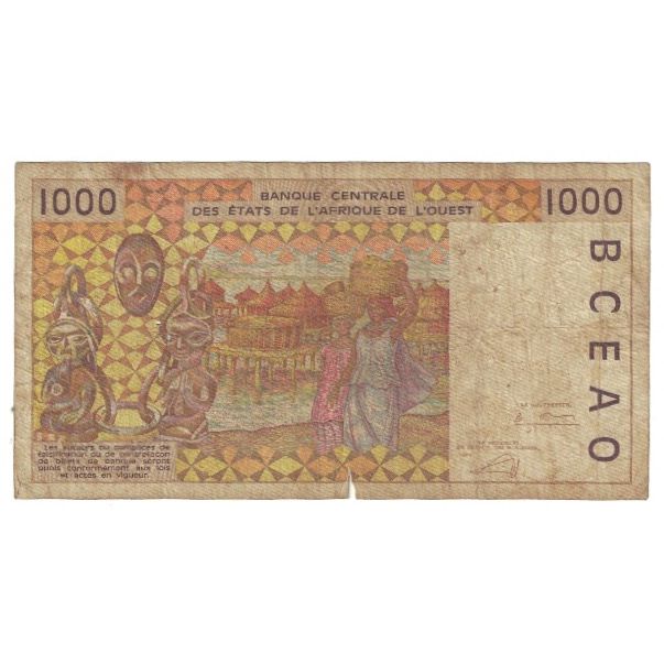Banknote, West African States, 1000 Francs, KM:111Ad, VF(20-25)