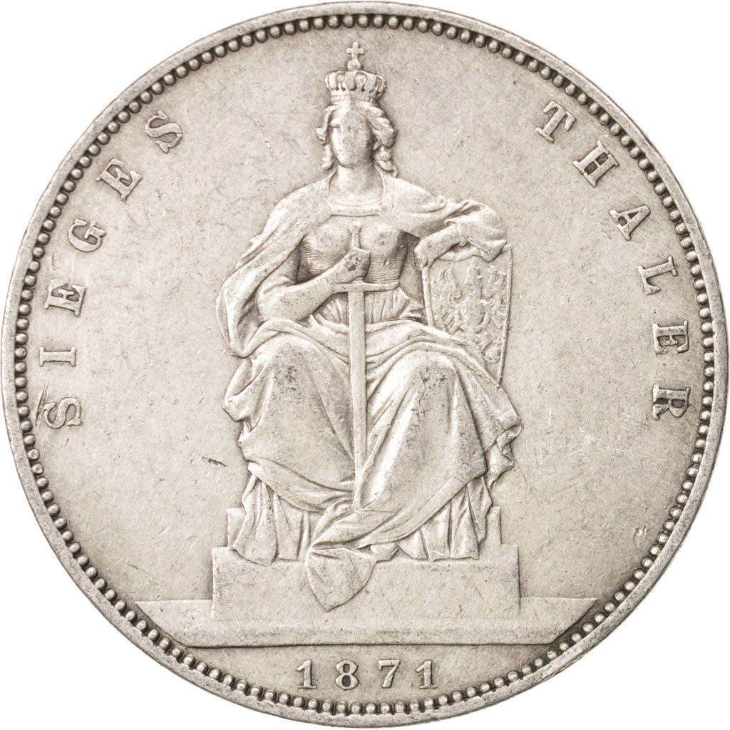 German States, PRUSSIA, Wilhelm I, Thaler, 1871, Berlin, EF(40-45), Silver,KM500