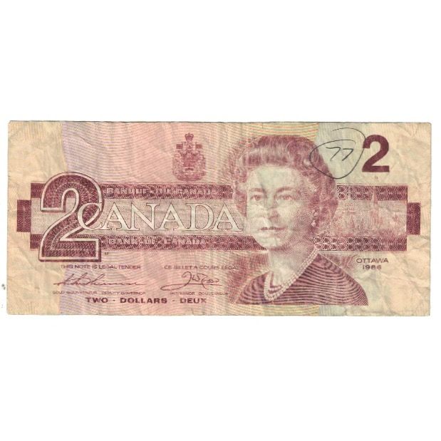 Billete, 2 Dollars, 1986, Canadá, KM:94b, MBC