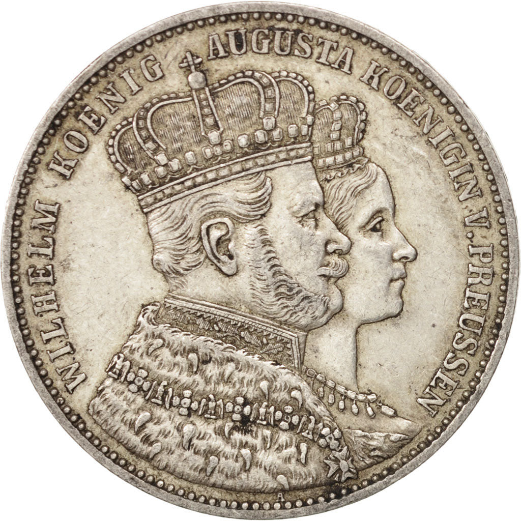 Deutsch Staaten, PRUSSIA, Wilhelm I, Thaler, 1861, Berlin,AU(50-53),Silver,KM488