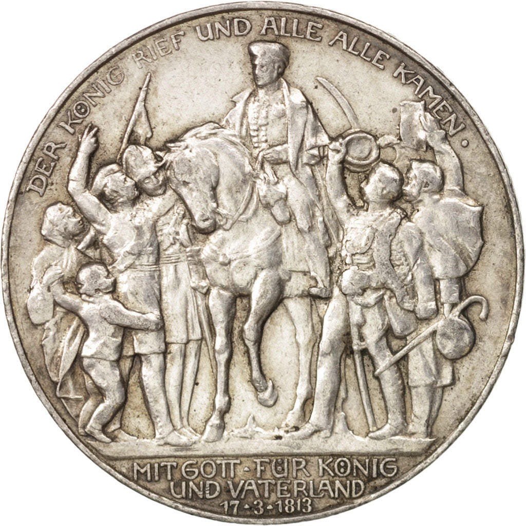 German States, PRUSSIA, Wilhelm II, 3 Mark, 1913, Berlin, AU(50-53),Silver,KM534