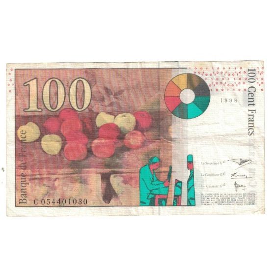 France, 100 Francs, Cézanne, 1998, BRUNEEL, BONARDIN, VIGIER, VF(20-25)