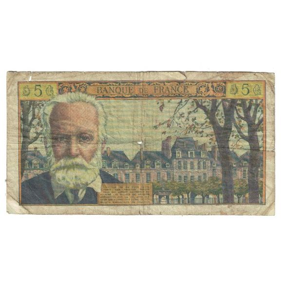 France, 5 Nouveaux Francs, Victor Hugo, 1959, G.Gouin