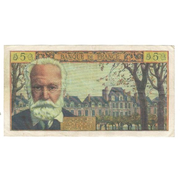 France, 5 Nouveaux Francs, Victor Hugo, 1961, G.Gouin