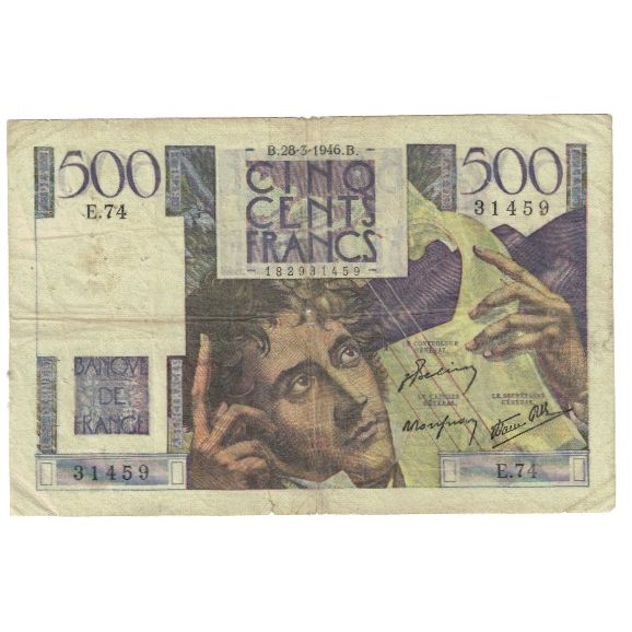 Frankrijk, 500 Francs, Chateaubriand, 1946, E.74, TB, Fayette:34.5, KM:129a