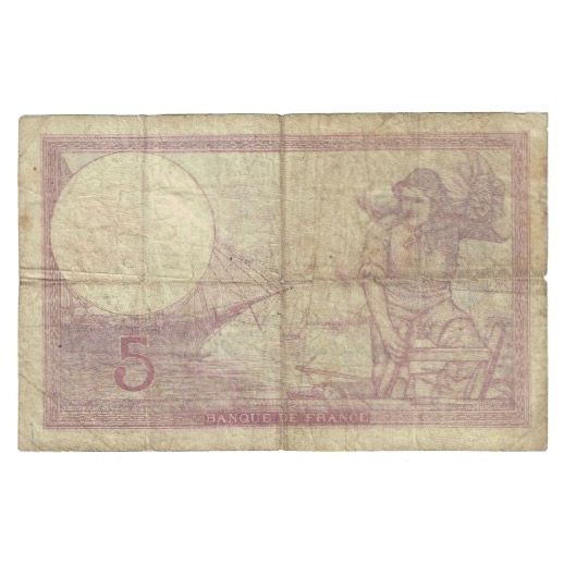 Frankreich, 5 Francs, Violet, 1940, P. Rousseau and R. Favre-Gilly, 1940-12-26
