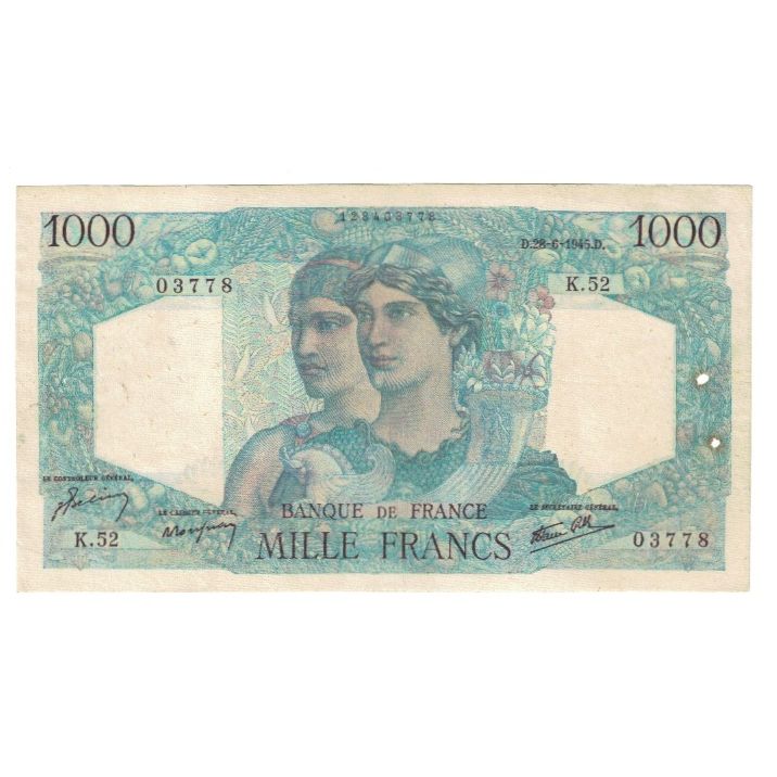 Frankrijk, 1000 Francs, Minerve et Hercule, 1945, P. Rousseau and R.