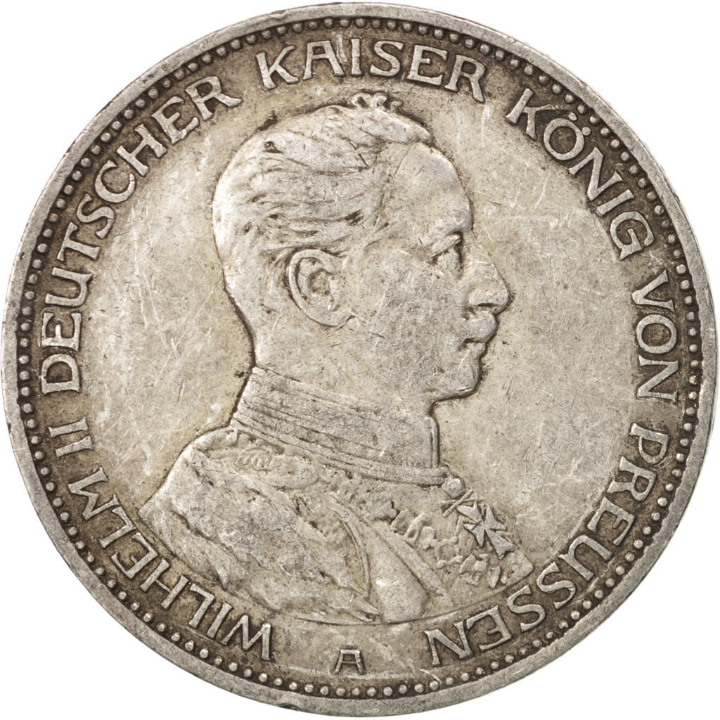 German States, PRUSSIA, Wilhelm II, 3 Mark, 1914, Berlin, EF(40-45),Silver,KM538