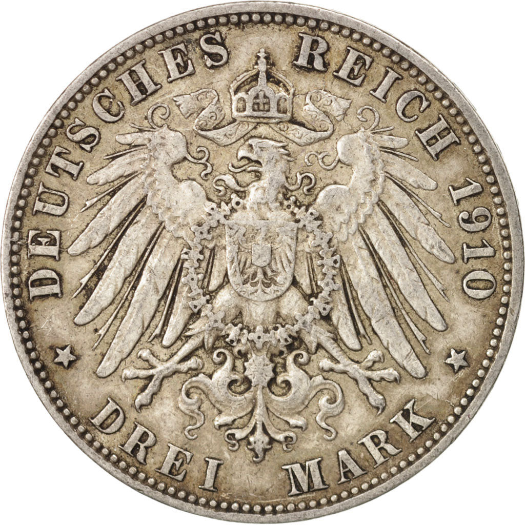 German States, HAMBURG, 3 Mark, 1911, Hamburg, EF(40-45), Silver, KM:620