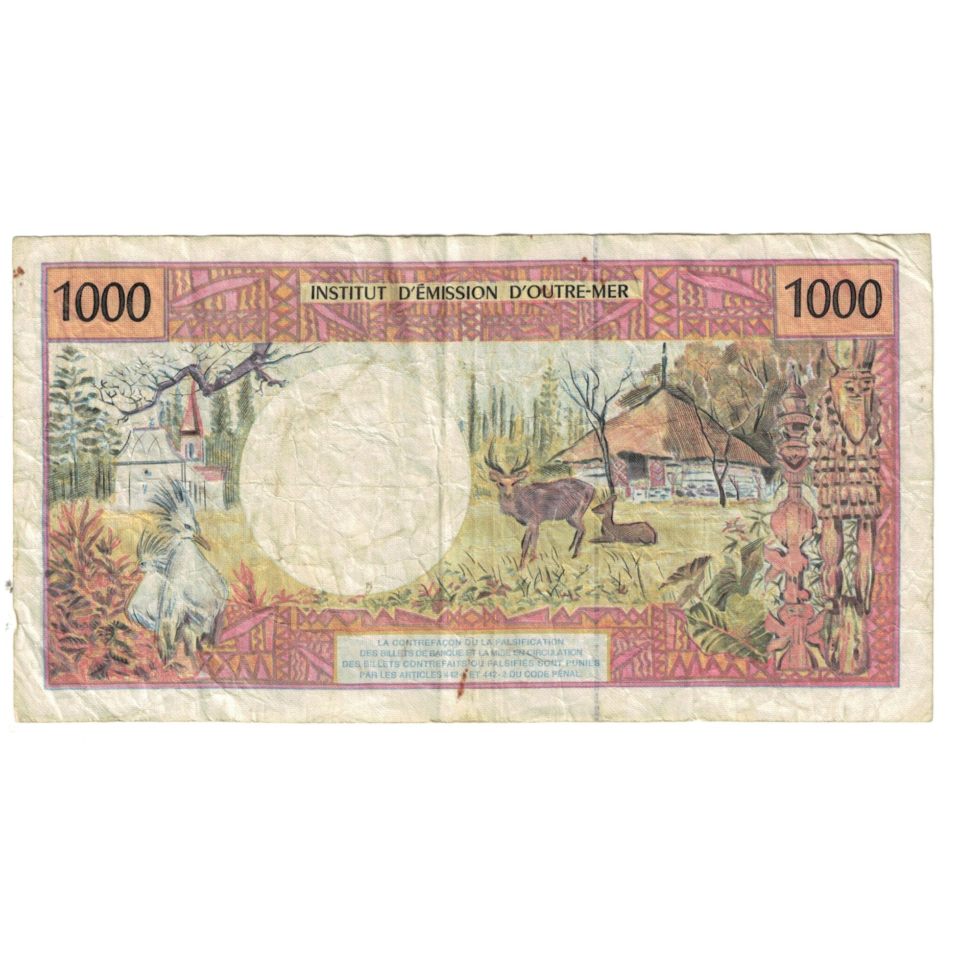 Banknote, French Pacific Territories, 1000 Francs, KM:2a, VF(20-25)