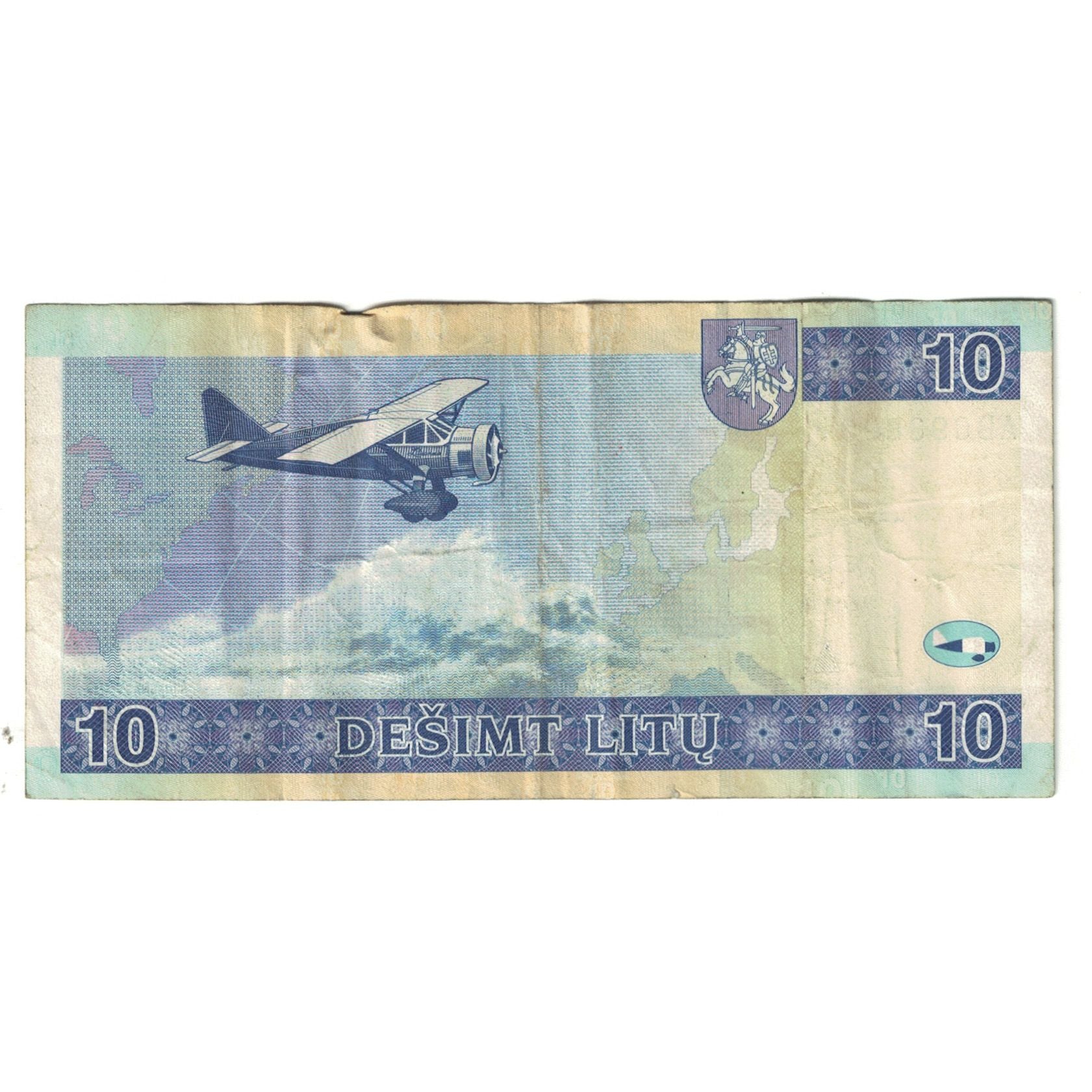 Biljet, Lithouwen, 10 Litu, 2001, KM:56a, TTB