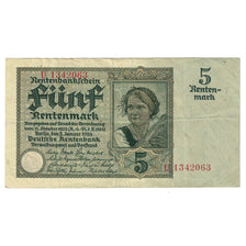 Banknote, Germany, 5 Rentenmark, 1925-1926, 1926-01-02, KM:169, EF(40-45)