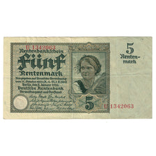 Geldschein, Deutschland, 5 Rentenmark, 1925-1926, 1926-01-02, KM:169, SS