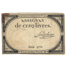Francja, 5 Livres, 1793, 10 brumaire de l'an 2 - (31 octobre 1793), VF(20-25)