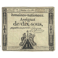 France, 10 Sous, 1792, Guyon, 1792-10-24, VF(30-35), KM:A64a
